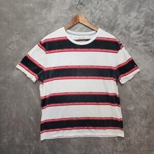 Tommy Hilfiger Large Y2K Striped Shirt - Black, White, Red